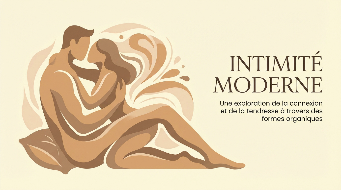 Un couple partageant un moment d'intimité et de tendresse dans une chambre lumineuse