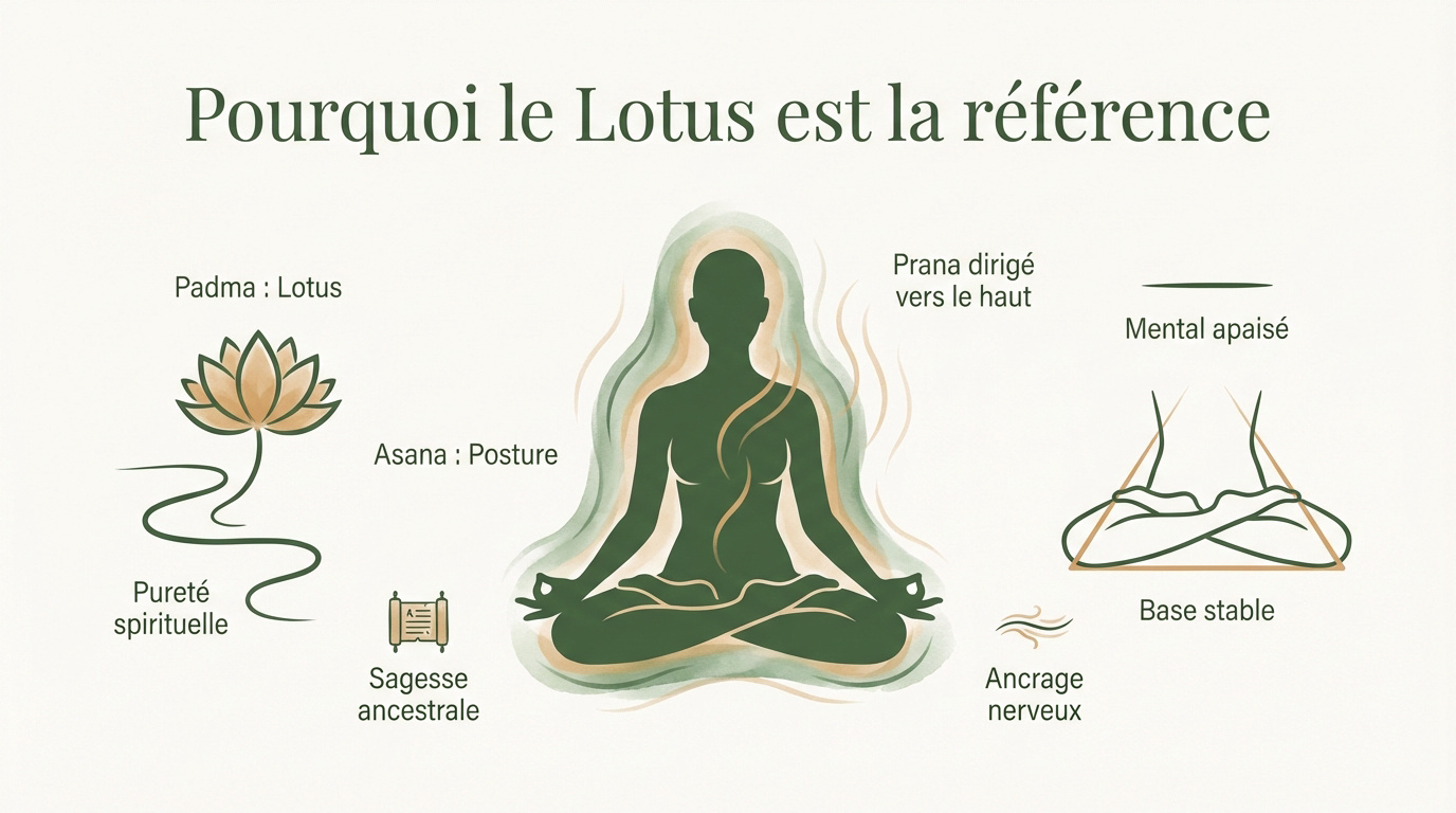 Personne pratiquant la posture du lotus en pleine nature pour une méditation profonde